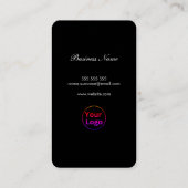 黒モダンプロフェッショナル2 QRコード 名刺 (裏面)