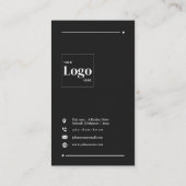 黒モダンプロフェッショナルLinkedIn QRコード 名刺 (裏面)