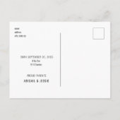 黒モダンベビー写真誕生のお知らせ 案内ポストカード (裏面)