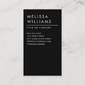 黒モダンミニマカスタムリスト写真垂直 名刺 (裏面)