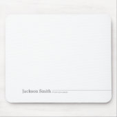 黒モダンミニマパーソナライズされたリスト マウスパッド (正面)