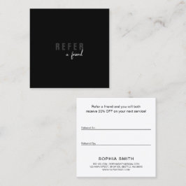 黒モダンミニマルいシンプル顧客 紹介カード