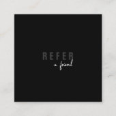 黒モダンミニマルいシンプル顧客 紹介カード (正面)