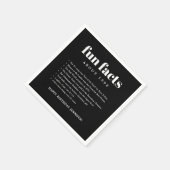 黒モダンミニマルおもしろい・ファクト誕生日年 スタンダードカクテルナプキン (角)