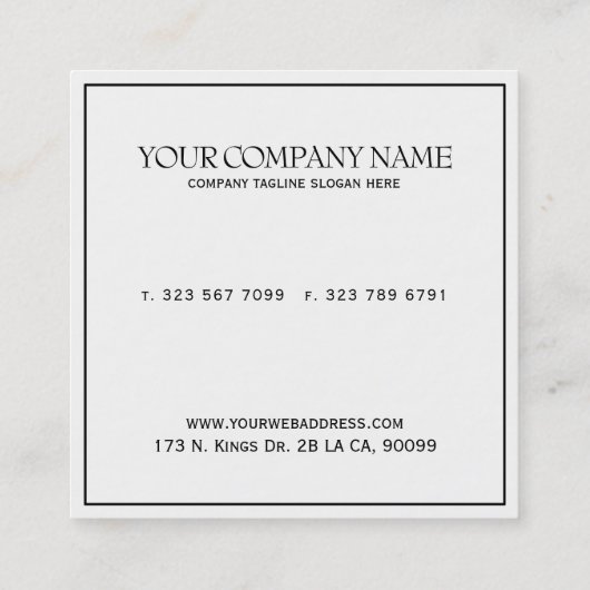 黒モダンミニマルと円の写真家 スクエア名刺 (裏面)