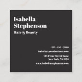 黒モダンミニマルと白のドットトレンディー スクエア名刺 (裏面)