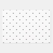 黒モダンミニマルと白のバレンタイン ラッピングペーパーシート (正面2)