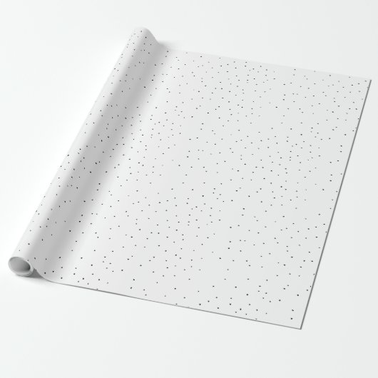 黒モダンミニマルと白の不完全な点 ラッピングペーパー (アンロールド)