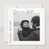 黒モダンミニマルと白の写真 セーブザデート (正面)