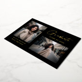 黒モダンミニマルと金ゴールド2 Photo Gradation 箔招待状 (回転した状態)