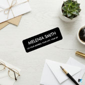 黒モダンミニマルエレガント差出人住所 ラベル