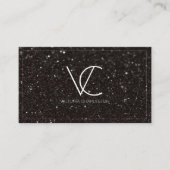 黒モダンミニマルグリッター 名刺 (正面)