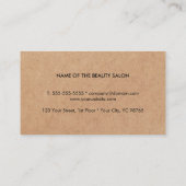 黒モダンミニマルシザークラフト紙ヘア 名刺 (裏面)