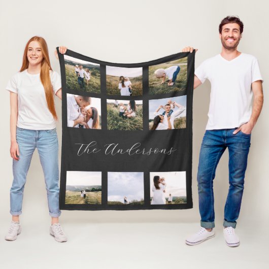 黒モダンミニマルシンプルコンテンポラリー9写真f フリースブランケット (インサイチュ)