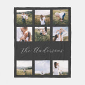 黒モダンミニマルシンプルコンテンポラリー9写真f フリースブランケット (正面)