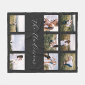 黒モダンミニマルシンプルコンテンポラリー9写真f フリースブランケット (正面(横))