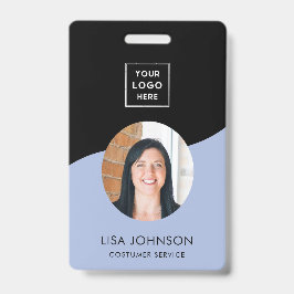 黒モダンミニマルスタッフQRコードバッジ バッジ