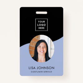 黒モダンミニマルスタッフQRコードバッジ バッジ