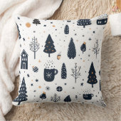 黒モダンミニマルニュートラルクリスマスホリデー クッション (ブランケット)