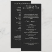 黒モダンミニマルノア結婚式 プログラム (正面/裏面)