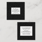 黒モダンミニマルヒョウ印刷 スクエア名刺 (正面/裏面)