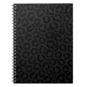 黒モダンミニマルヒョウ印刷 ノートブック (正面)