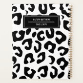 黒モダンミニマルヒョウ印刷 プランナー手帳 (裏面)