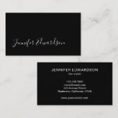 黒モダンミニマルプロフェッショナルシンプル 名刺 (正面/裏面)