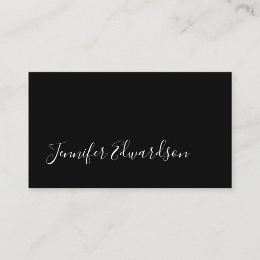 黒モダンミニマルプロフェッショナルシンプル 名刺 (正面)