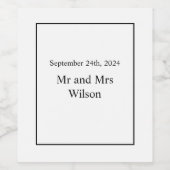 黒モダンミニマルワインラベルに白 ワインラベル (シングルラベル)