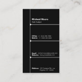 黒モダンミニマル企業のリスト 名刺 (裏面)