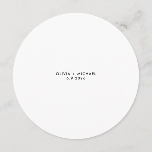 黒モダンミニマル円のメ結婚ニュー メニュー (裏面)