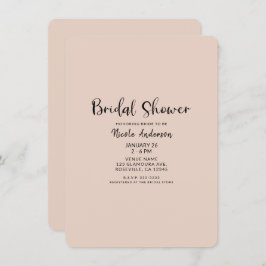 黒モダンミニマル型ANYカラーブライダルシャワー 招待状