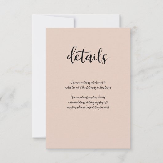 黒モダンミニマル型ANYカラー詳細 出欠カード (正面)