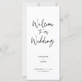 黒モダンミニマル文字結婚式 プログラム