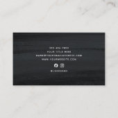 黒モダンミニマル濃いグレーのブラシストローク 名刺 (裏面)