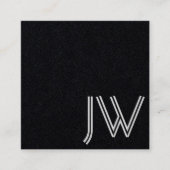 黒モダンミニマル灰色モノグラム内装デザイン スクエア名刺 (正面)