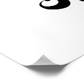 黒モダンミニマル白の円抽象芸術 ポスター (角)