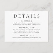 黒モダンミニマル白の結婚詳細 エンクロージャーカード (正面)