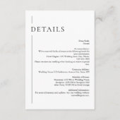 黒モダンミニマル白の結婚詳細 エンクロージャーカード (正面)