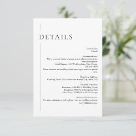 黒モダンミニマル白の結婚詳細 エンクロージャーカード