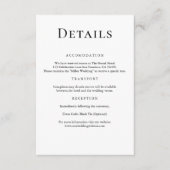 黒モダンミニマル白の結婚詳細 エンクロージャーカード (正面)