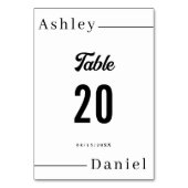 黒モダンミニマル白エレガントな結婚式 テーブルナンバー (裏面)