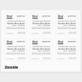 黒モダンミニマル白スパ製品ラベル スクエアシール (シート)