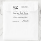 黒モダンミニマル白スパ製品ラベル スクエアシール (バッグ)