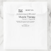 黒モダンミニマル白スパ製品ラベル ラウンドシール (バッグ)