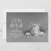 黒モダンミニマル白タイポグラフィ写真 案内状 (正面)