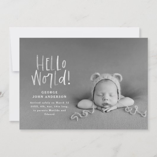 黒モダンミニマル白タイポグラフィ写真 案内状 (正面)