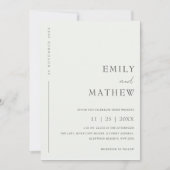 黒モダンミニマル白タイポグラフィ結婚ズ 招待状 (正面)