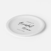 黒モダンミニマル白ブライダルシャワー ペーパープレート (アングル)